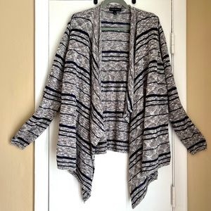 Lane Bryant cardigan sweater, grey with blue strip, 18/20 -item 13